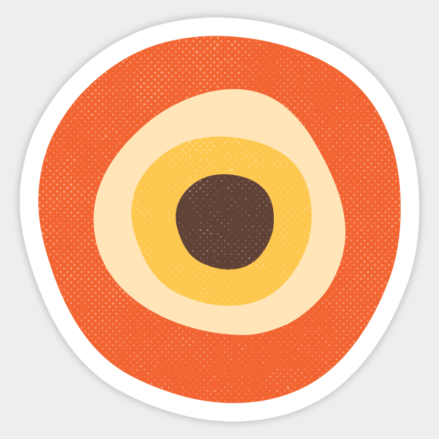 Retro Evil Eye Mid Century Modern 70s Style Sticker by Inogitna Designs